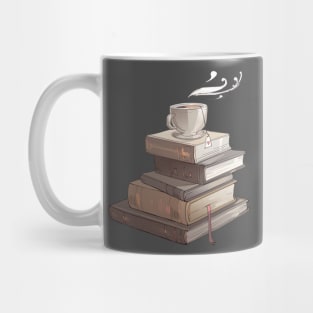 Stack of Books and Teacup Mug